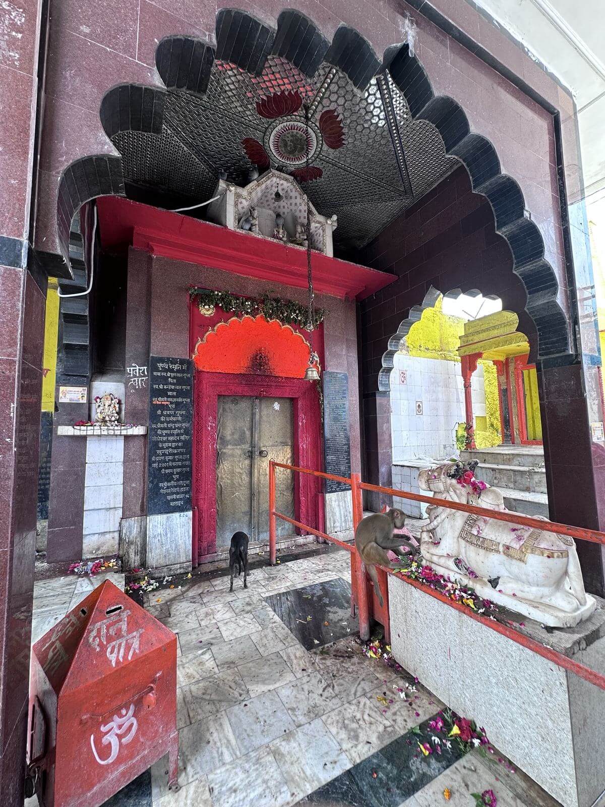 Main temple entry with closed kapat doors